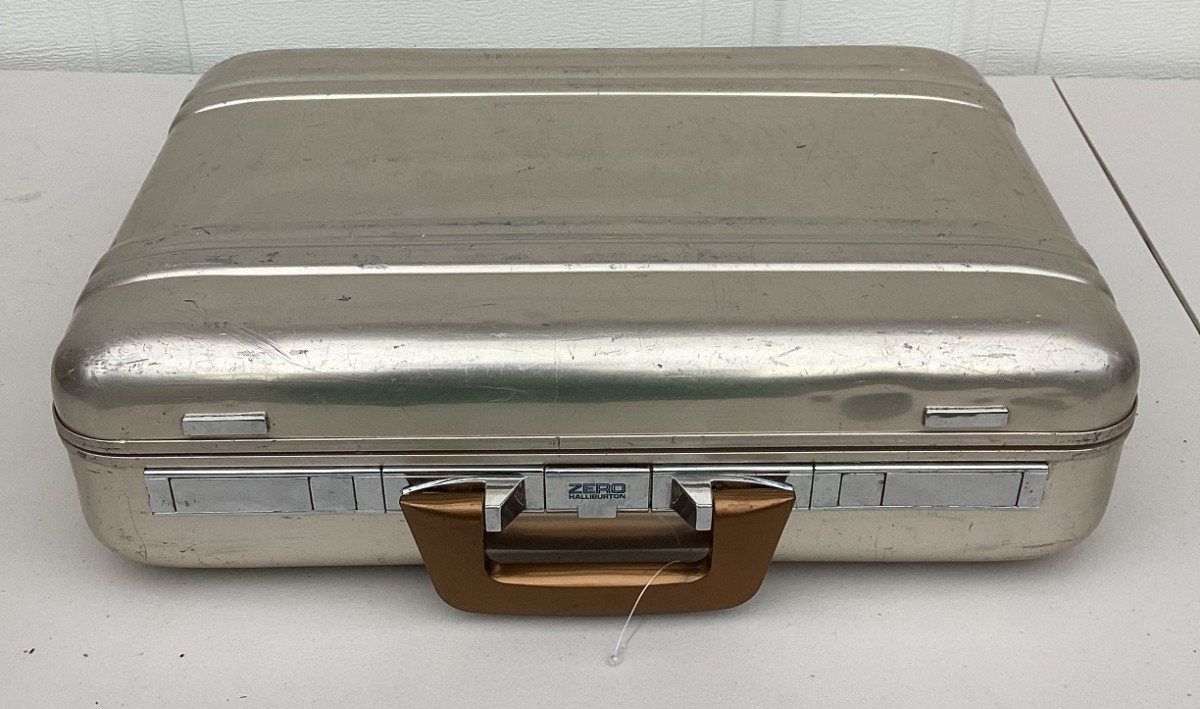 1980s Zero Halliburton Aircraft Grade Aluminum Combination Lock Briefcase