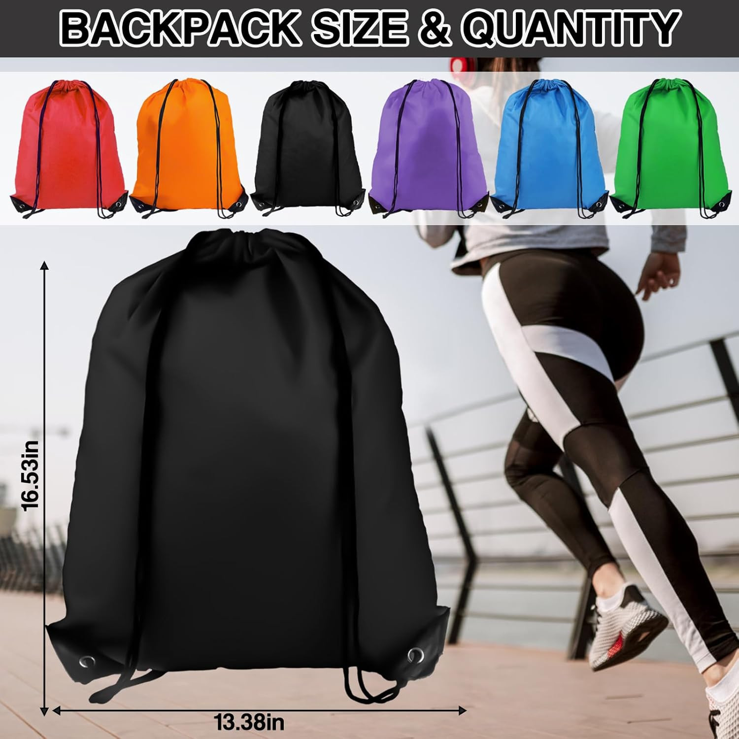 Drawstring Backpack 6 Colors Drawstring Bags, Draw String Back Bag Drawstring Ba