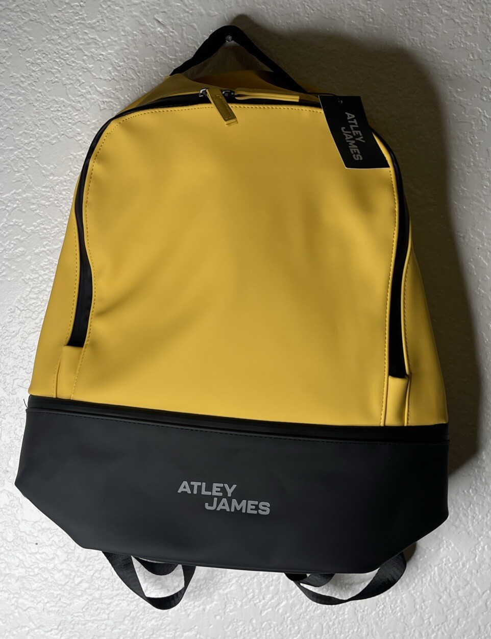 New Men’s / Women’s Atley James Backpack Yellow/Black Water-Resistant~ Bradshaw