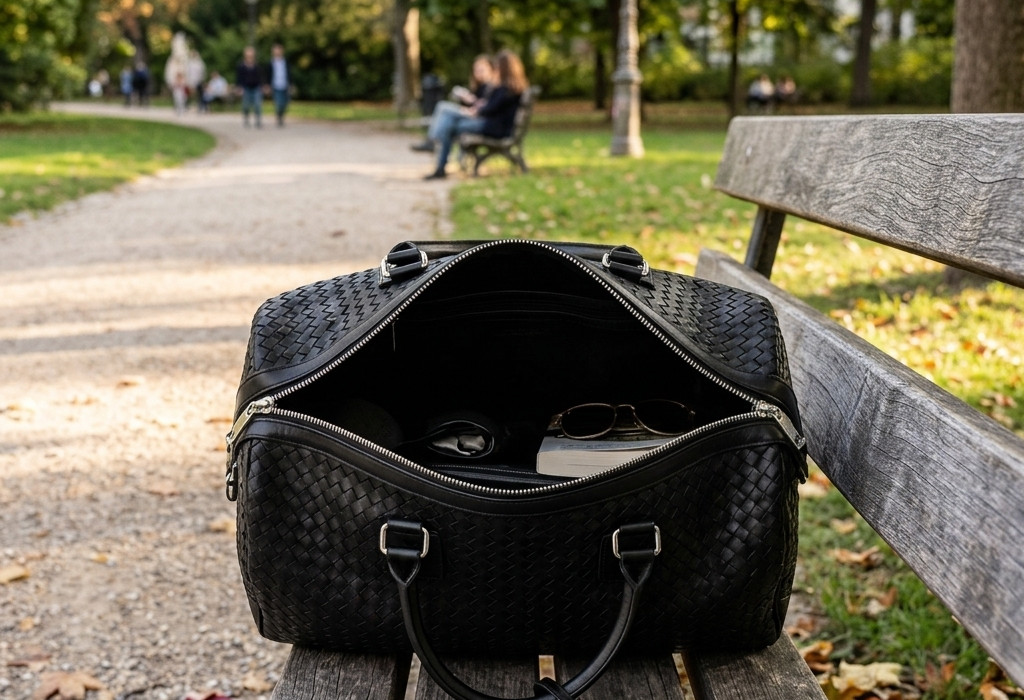 Hndmade Black Woven Leather Duffle Bag Large Weekender Travel Carry On Overnight