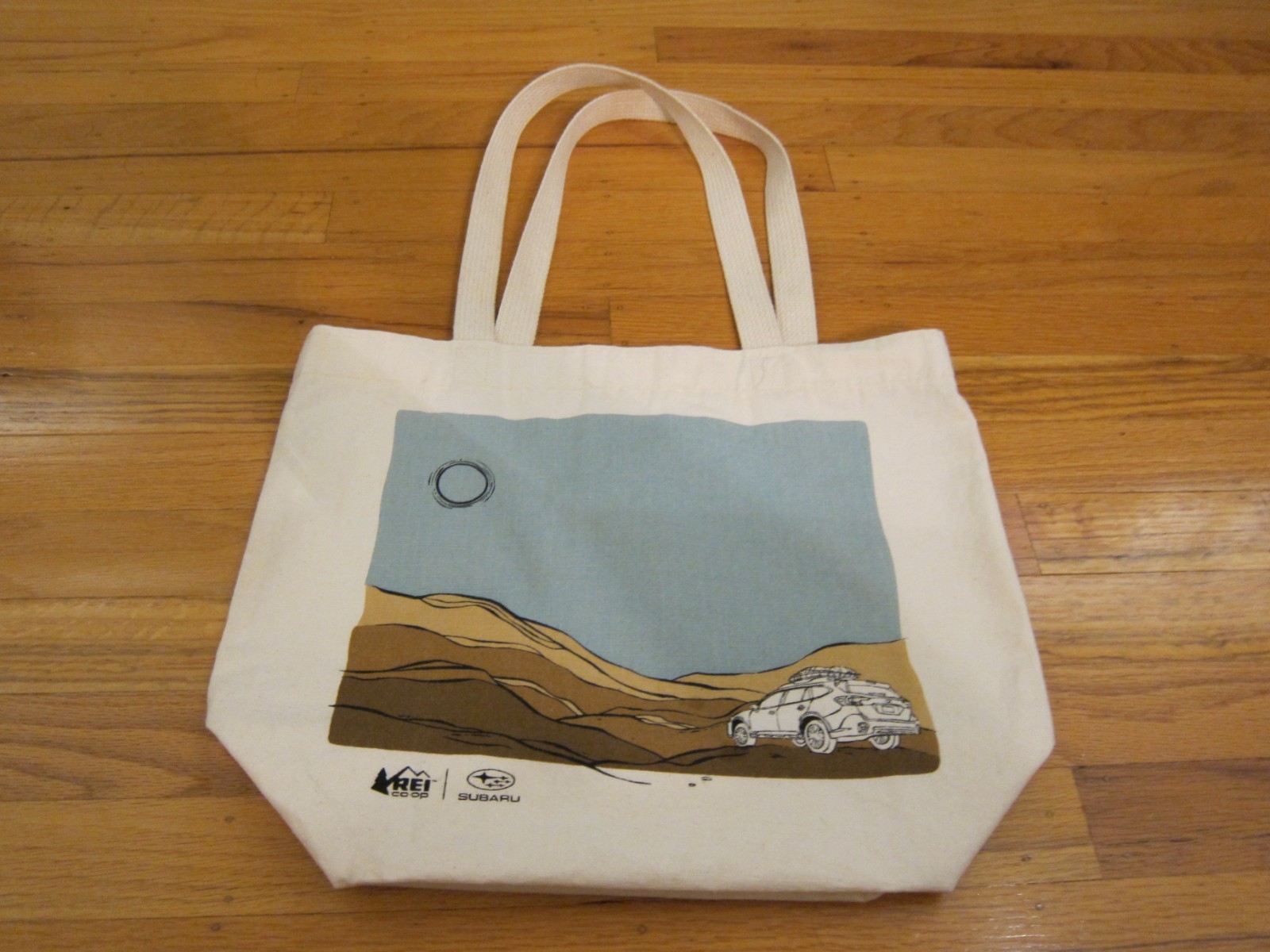 NWOT REI Subaru Canvas Tote Bag Desert Scene Adventure Outdoors