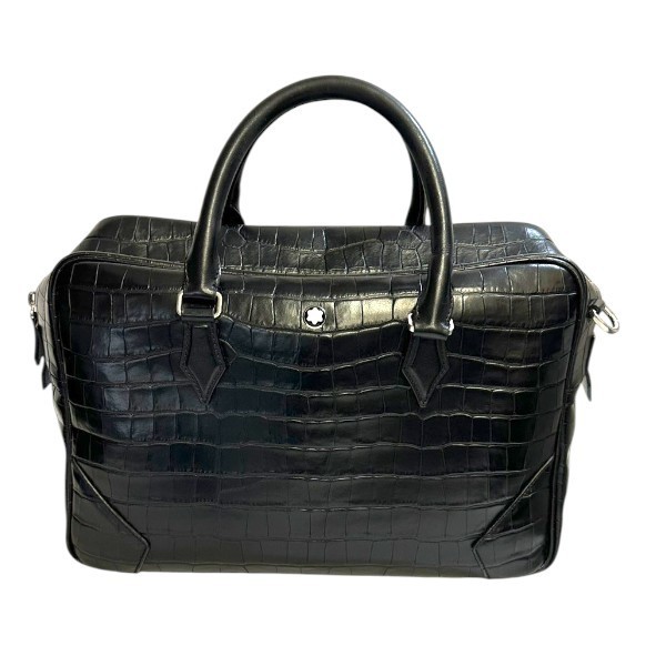 Montblanc Duffle Bag Handbag Leather Black 35x22x16cm pre-owned