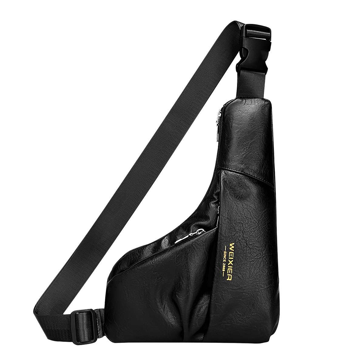 Men Waterproof PU Leather Crossbody Chest Bag Handbag Shoulder Pack Sport Travel