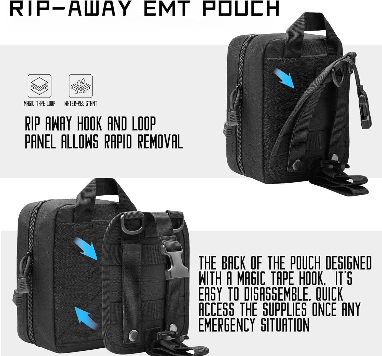 Tactical Molle IFAK Pouch – Tear Away Rip Away Survival First Aid Medical Pouch
