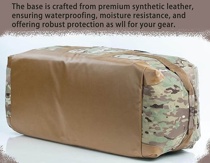 BACKFERRY 85L Tactical Military Duffle Bag Backpack Field Gear Equipment AT Camo