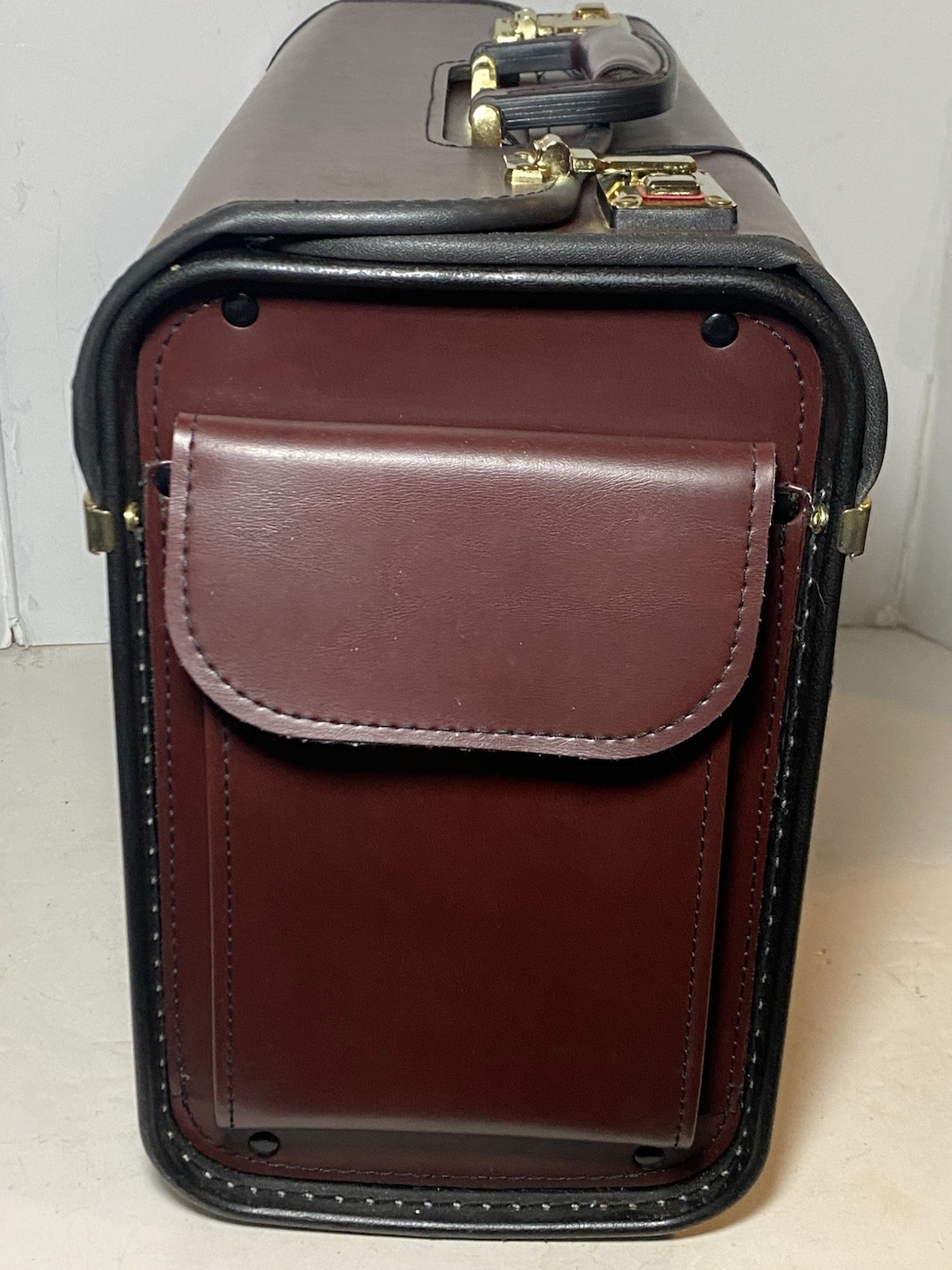 Vtg HiT Business Mates Maroon Burgundy Attache Case w/ Combination Locks & Tags