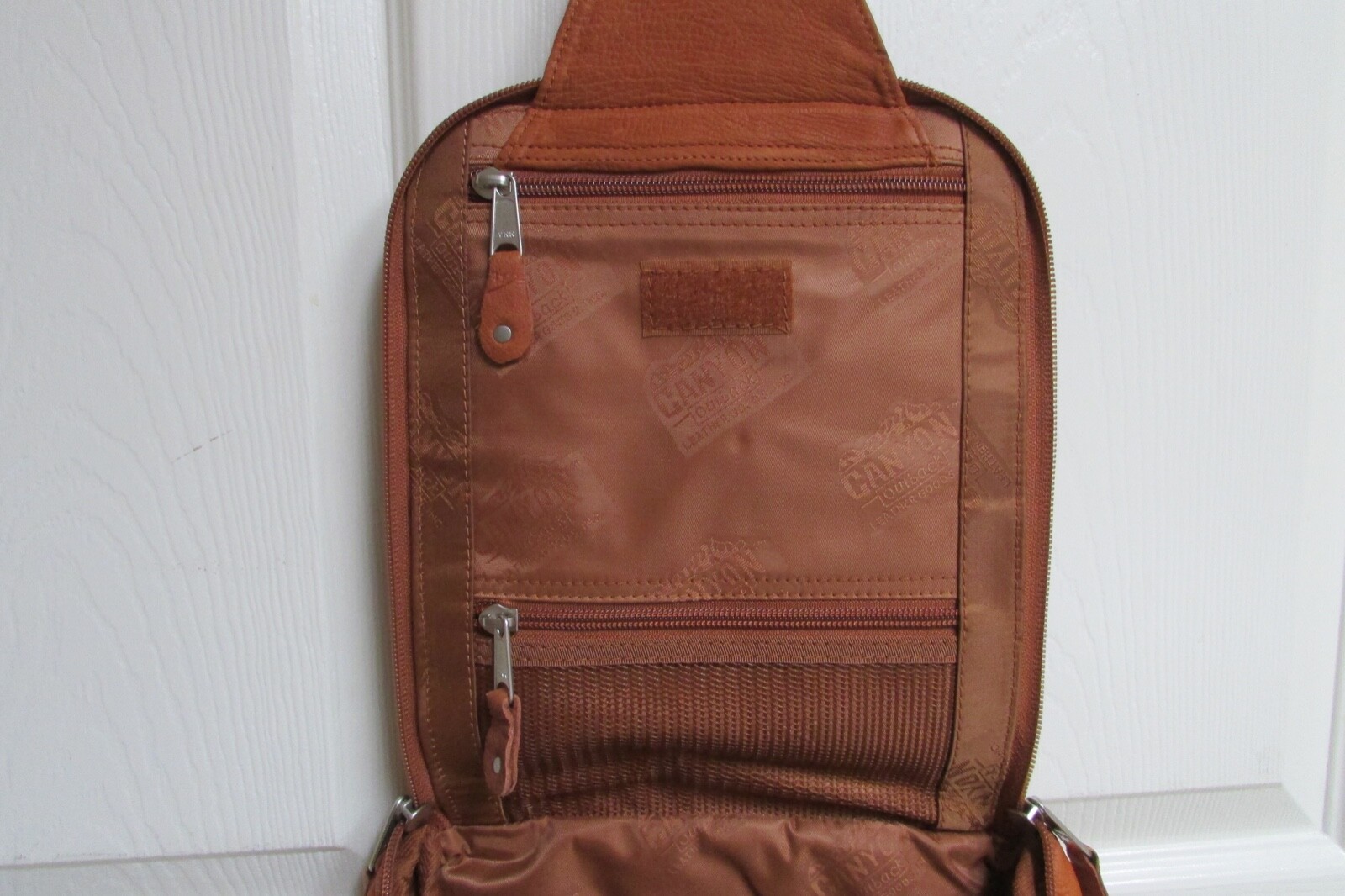 Canyon Outback Time Warner Cable Embossed Genuine Leather Toiletry Travel Bag