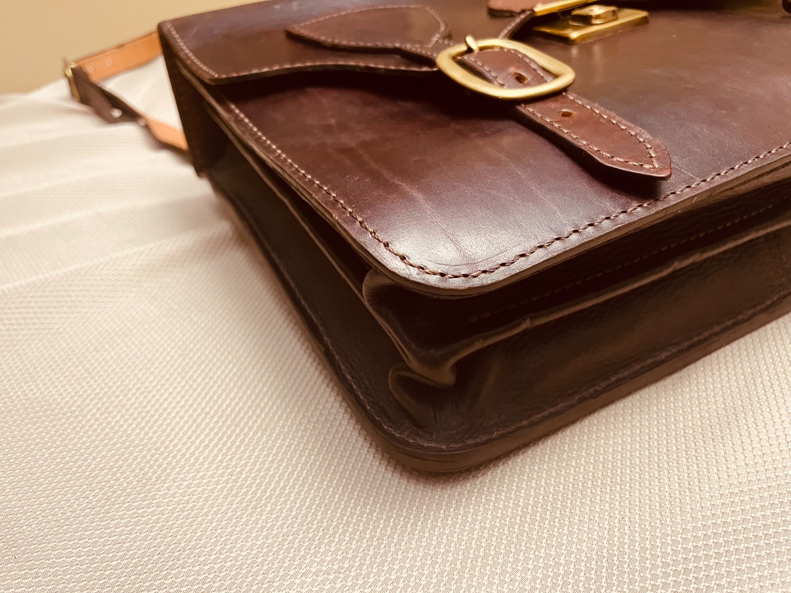 BRITISH ARMY “COLONEL” Heavy Saddle Leather Briefcase / Messenger Bag -ENGLAND