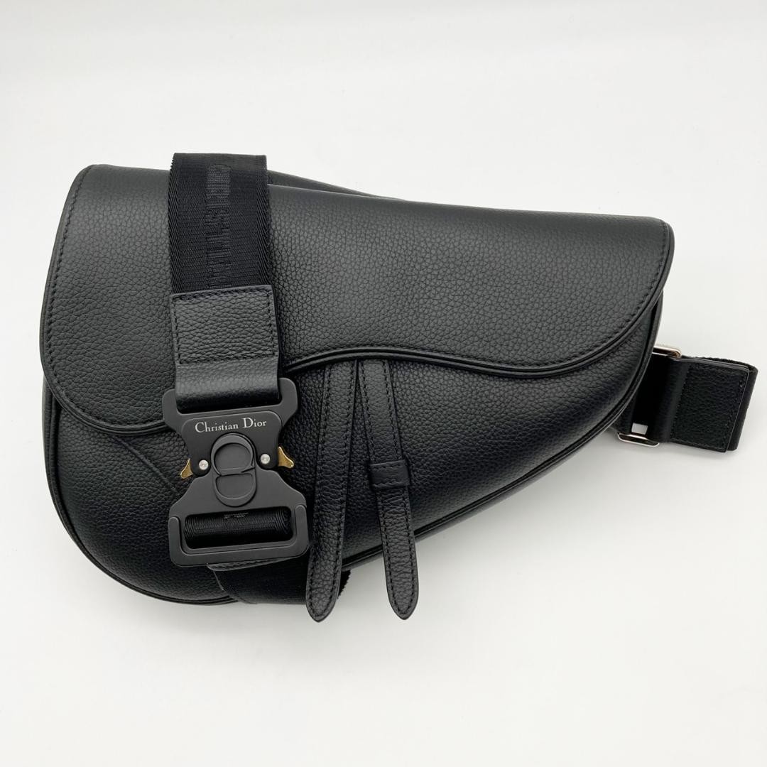 Dior Saddle Sling Bag 1ADP0093YMJ Black Leather Shoulder Bag