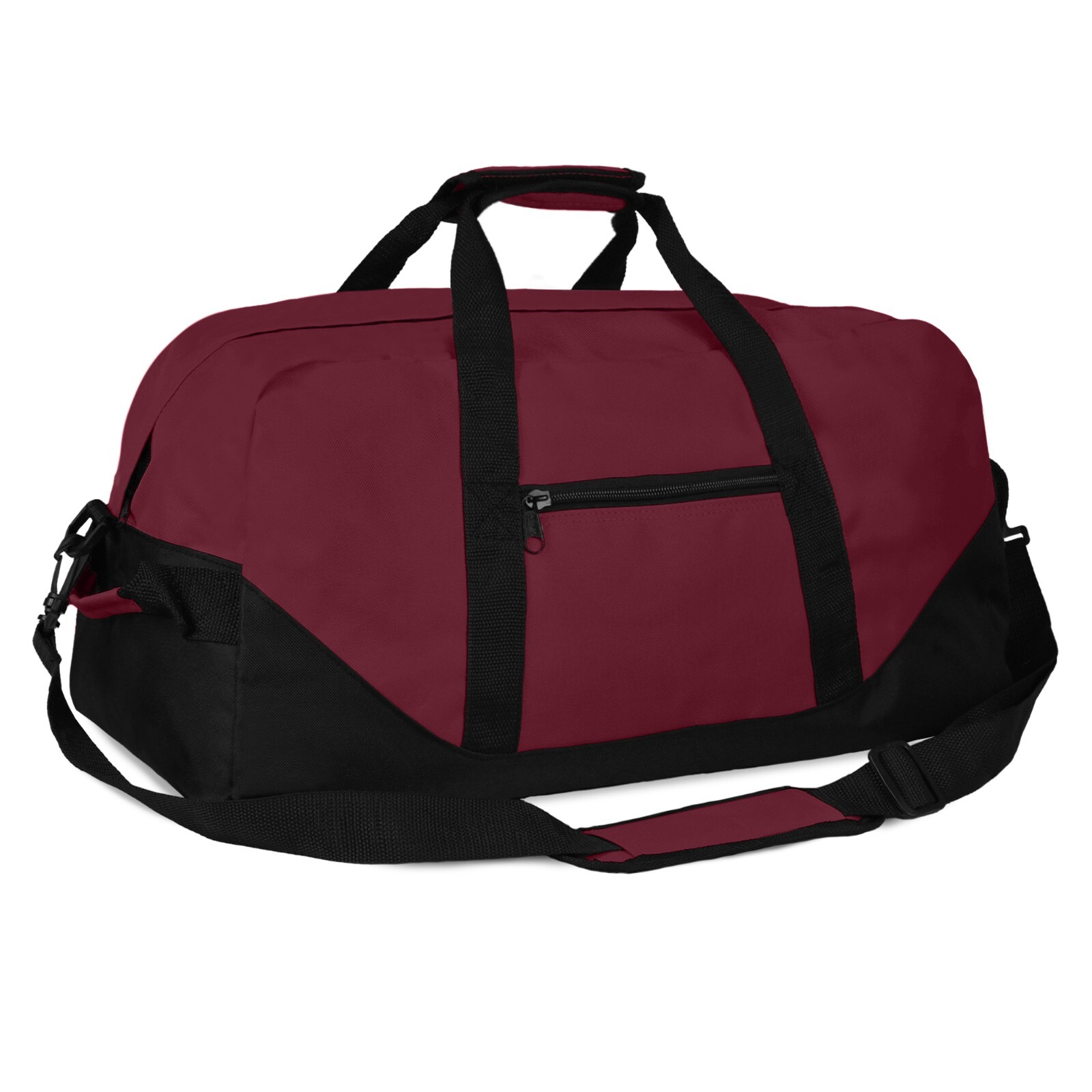 DALIX 21″ Duffle Bag Two-Toned Sports Gym Travel Bag in Maroon