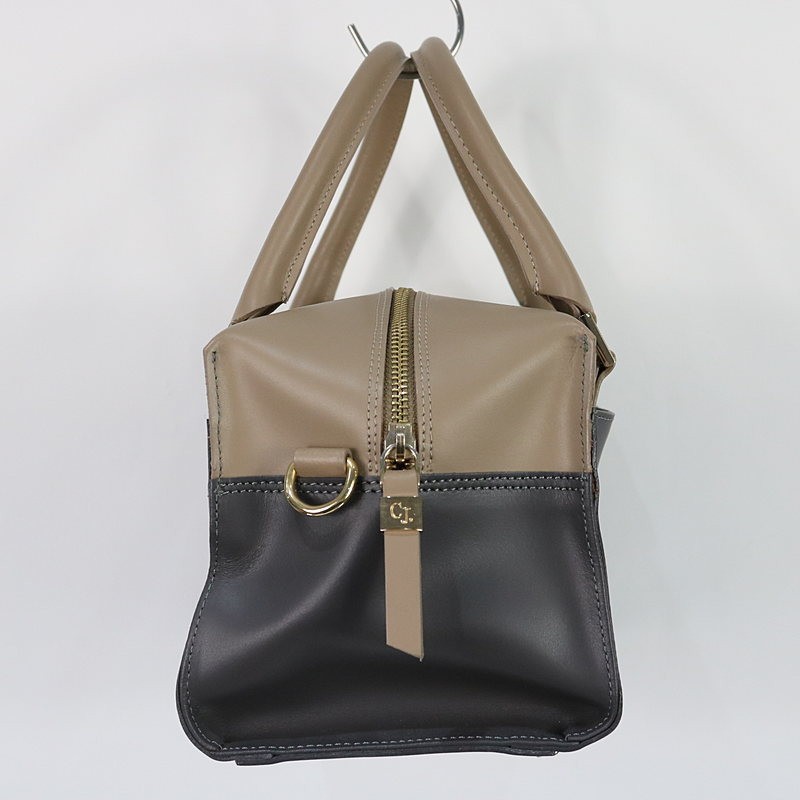 Gianni Notaro Carol J. / Square Bicolor Handbag Gray Beige