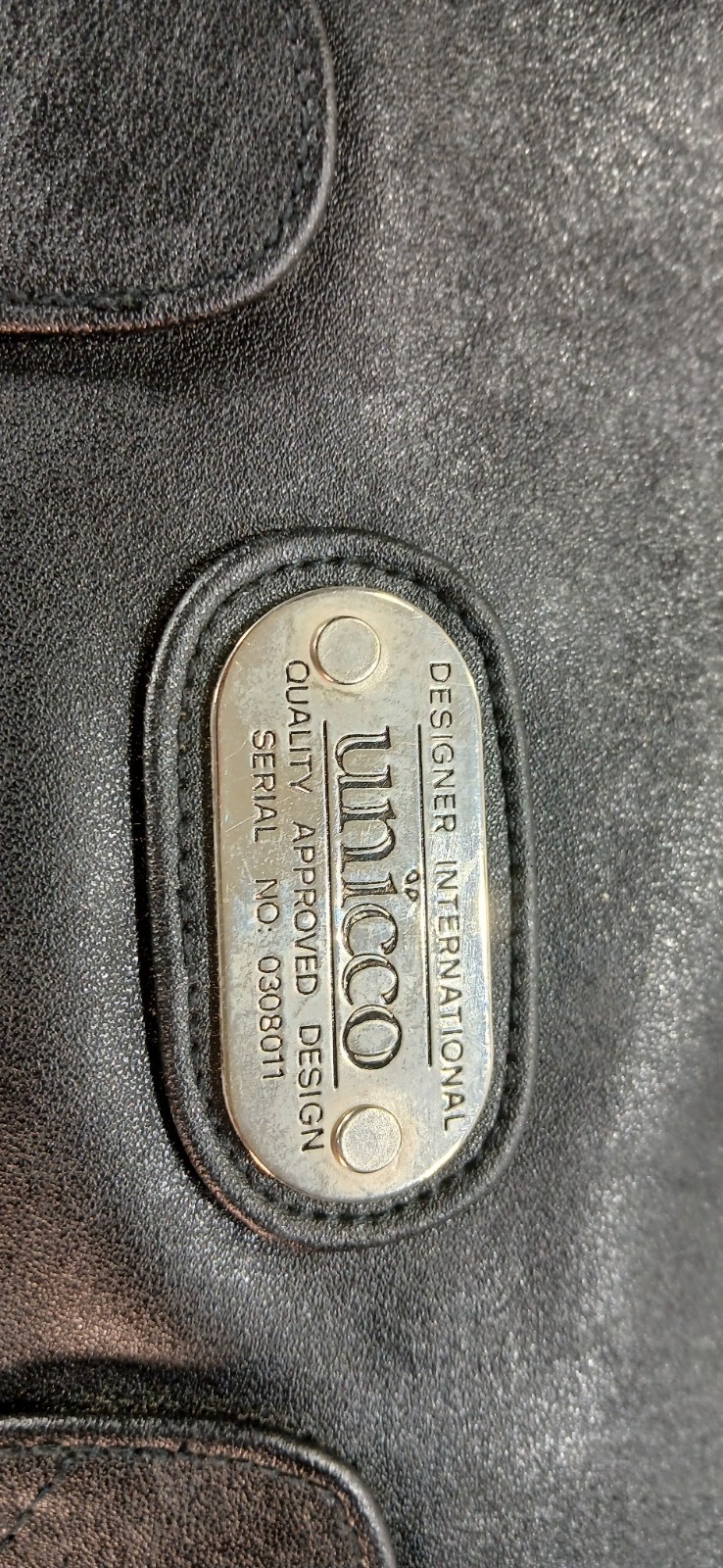 Unicco – Black Leather Bag – Document Holder – 12.5 x 8 x 3″ – Excellent Cond