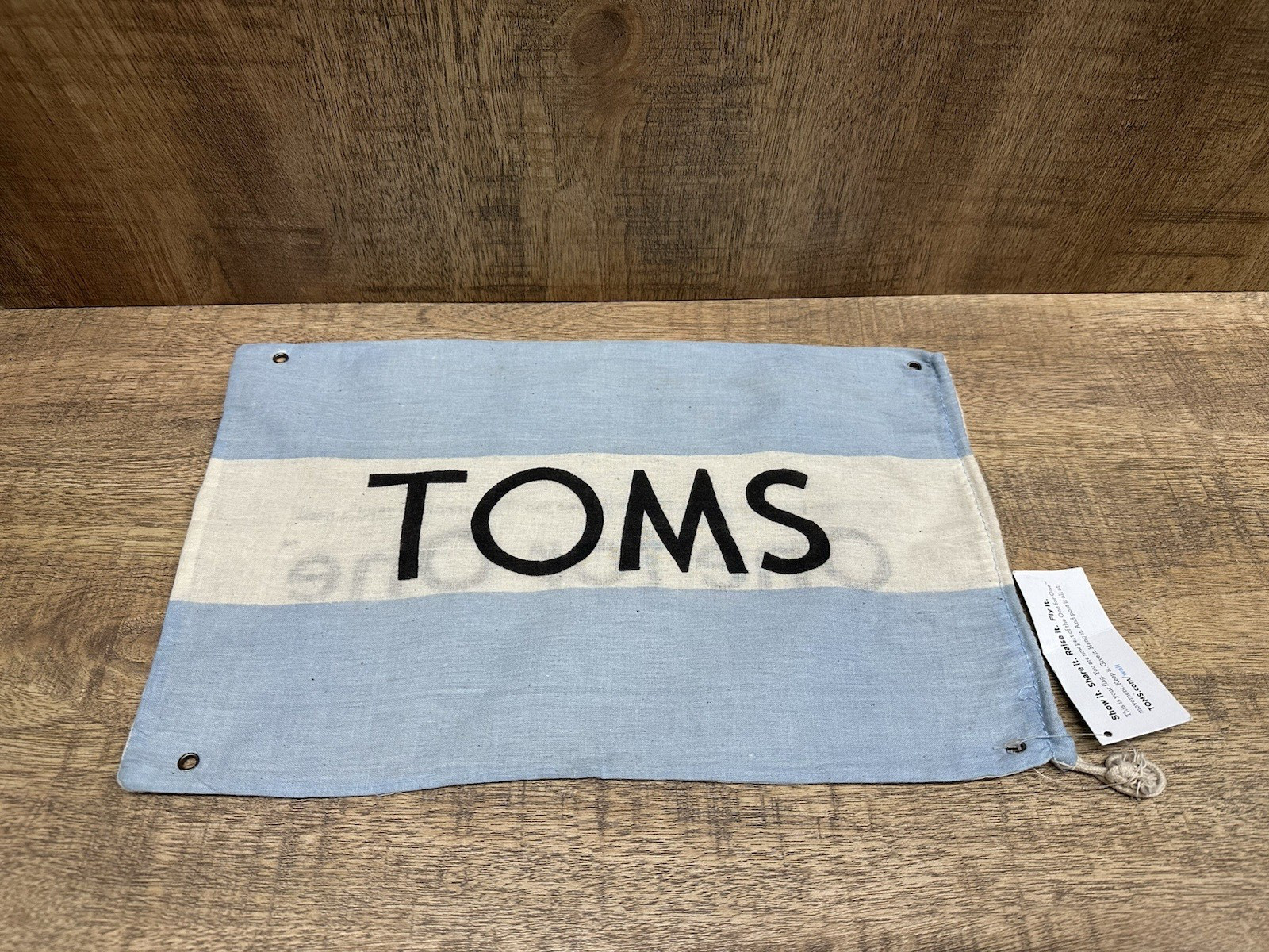 Toms shoe black blue & beige dust bag 14 inches x 9.5 inches