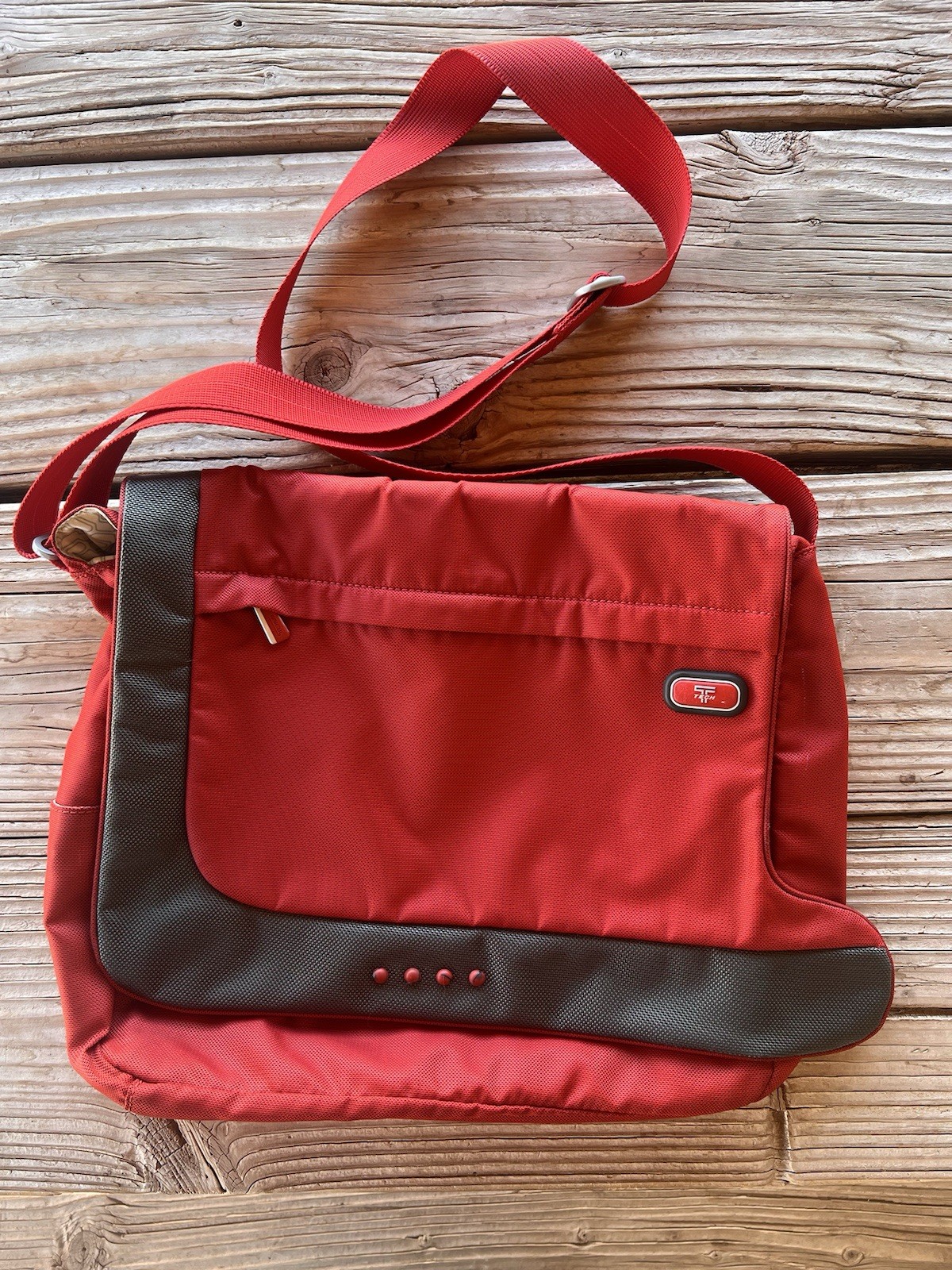 Tumi T Tech Red Nylon Crossbody Messenger Bag Unisex