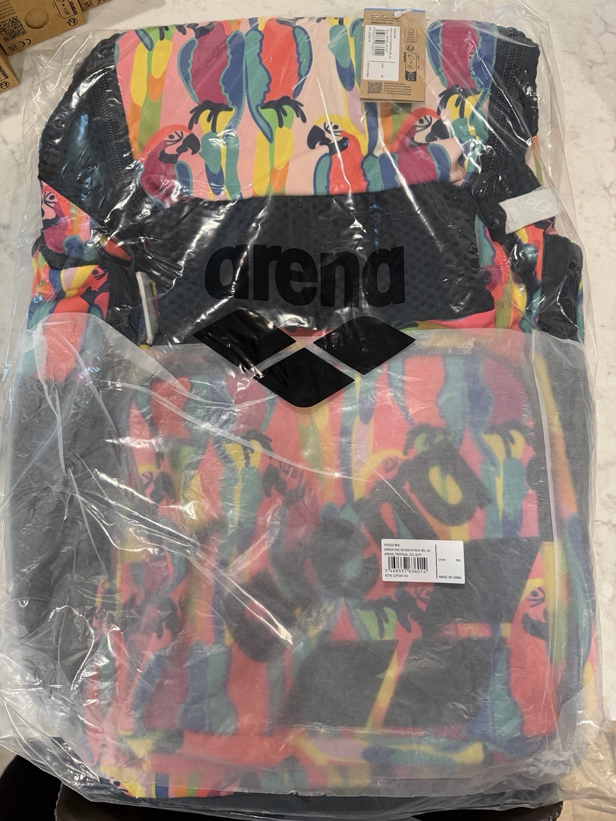 arena Multicolor Large Polyester Backpack Animal Print Zip Travel Casual