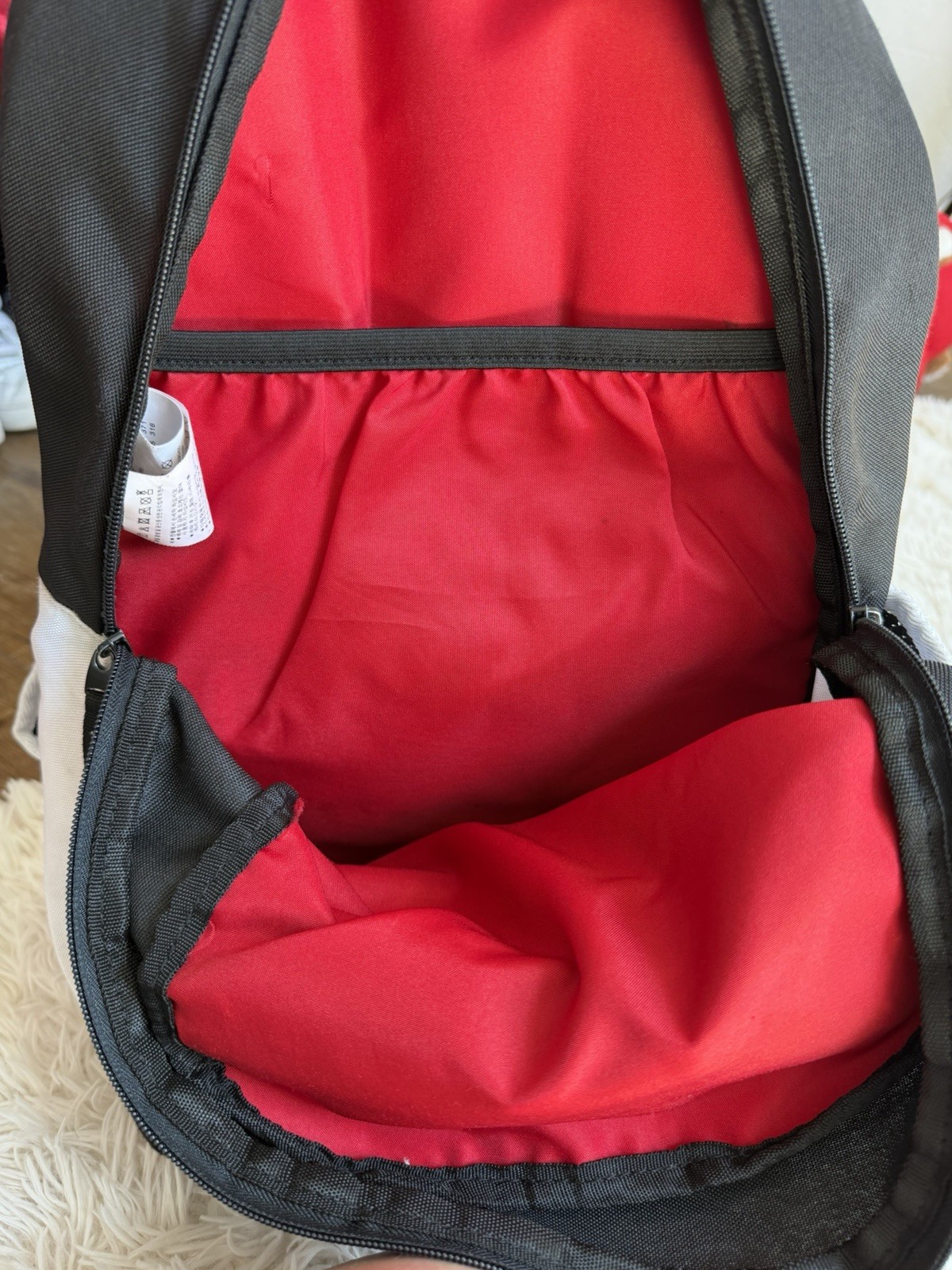 Jordan Jumpman Black White Backpack Red Inside Light Staining Good Condition