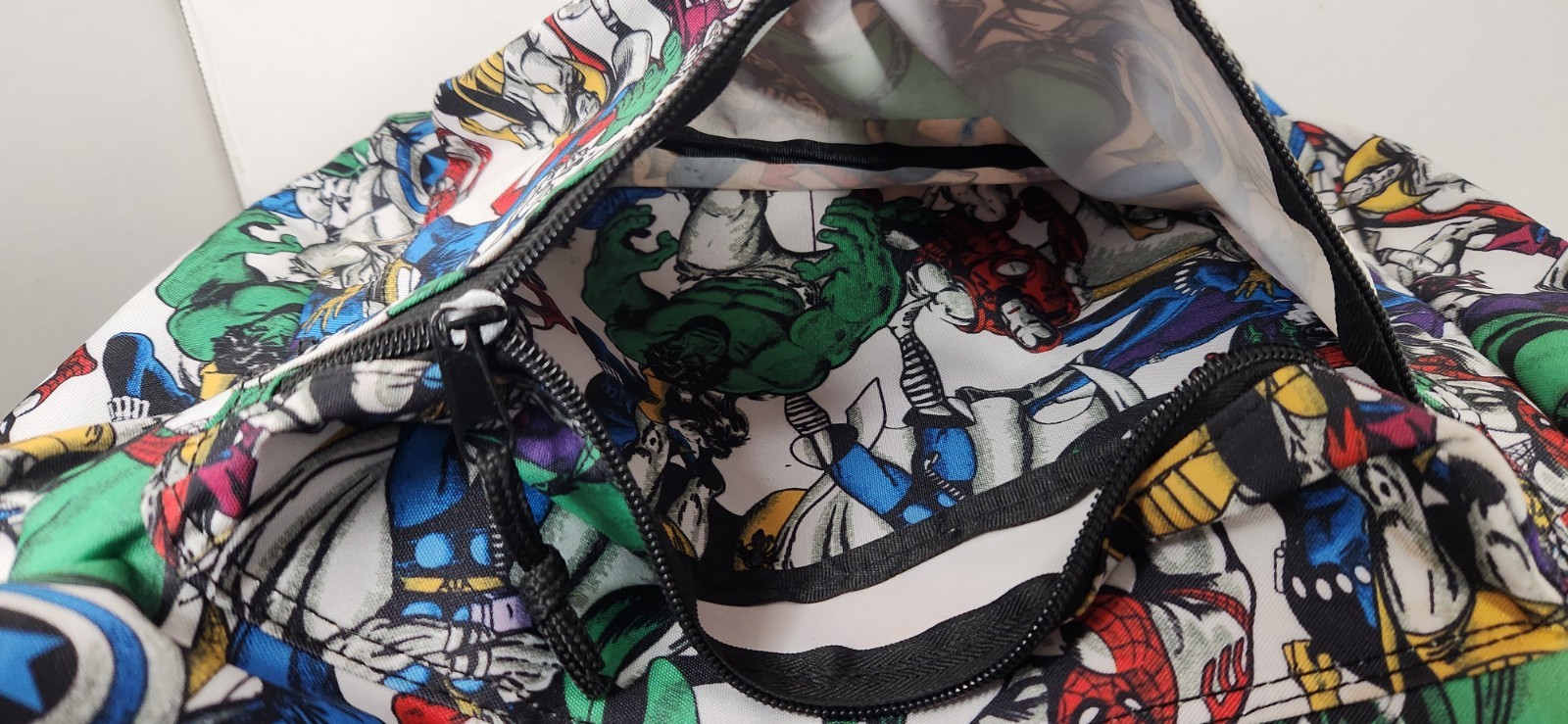 Marvel Comics Avengers 16″ Backpack With Spiderman, Ironman, Hulk, And Many More