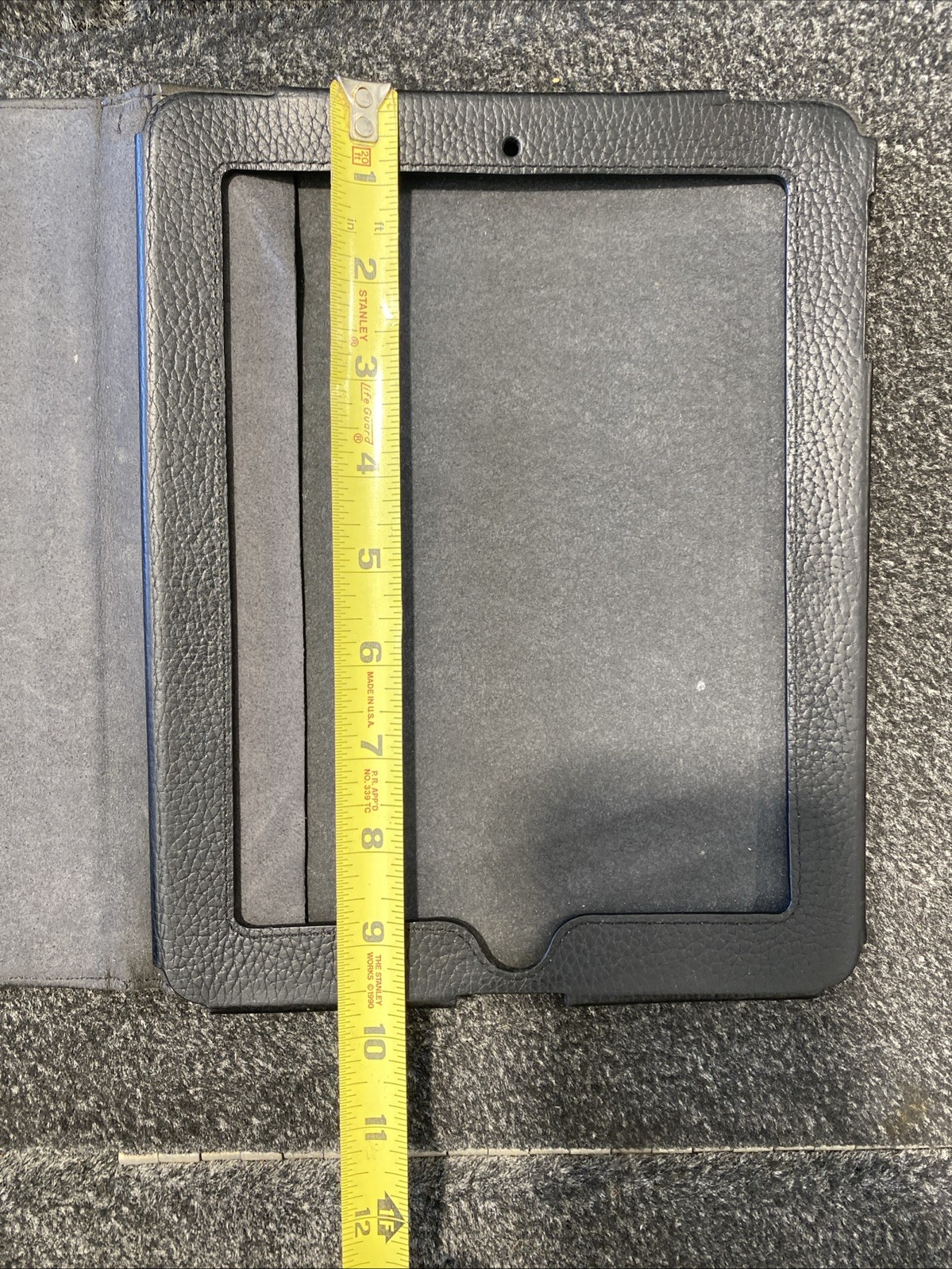 Cole Haan Classic Black Pebbled Leather Tablet iPad Android Case 9.75 X 7.75