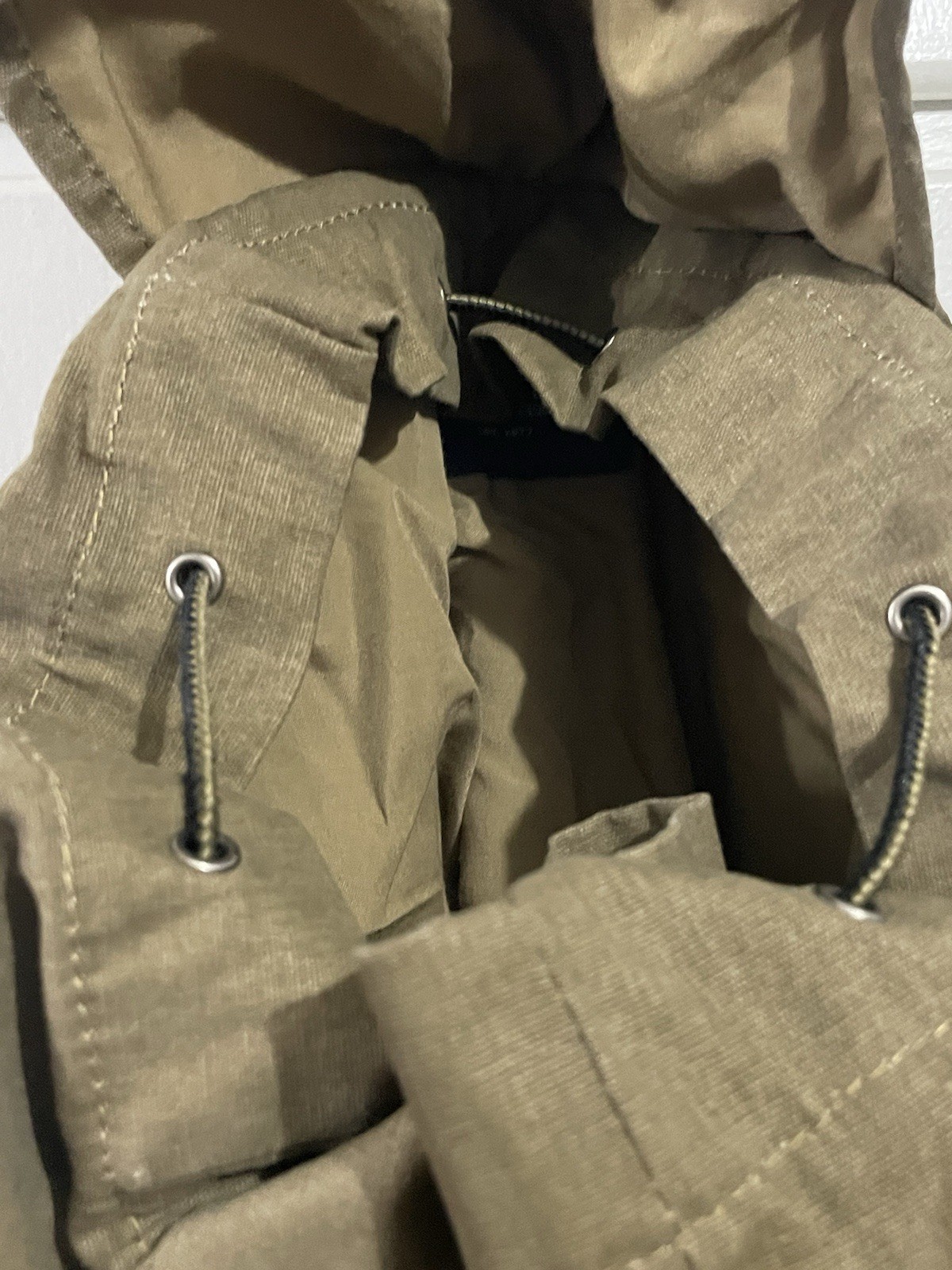 American Eagle Outfitters Canvas Utility Messenger Hiking Bag Flap Buttons Brown
