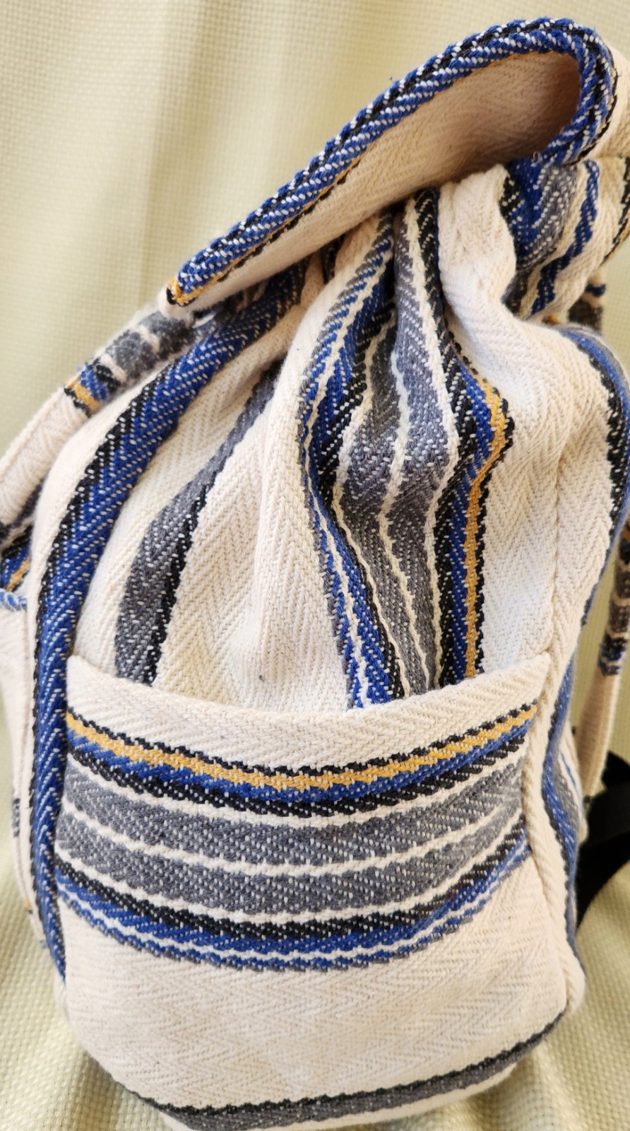 Original Senor Lopez Baja Backpack Striped Mexican Hippie Boho Beach Bag Recycle