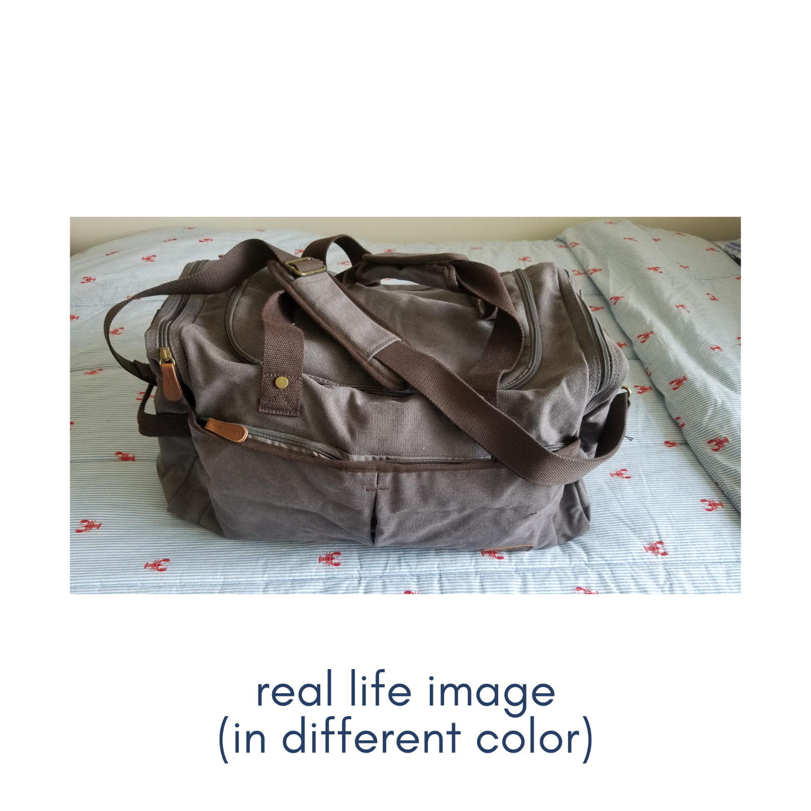 Large Canvas Duffel Bag with Shoe Compartment for Travel and Gym, Coffee Color