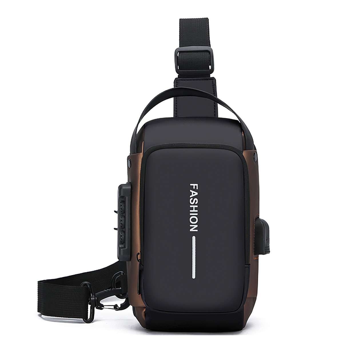 Anti Theft Sling Bag Waterproof Chest Bag Crossbody Backpack w/ USB Charge Port