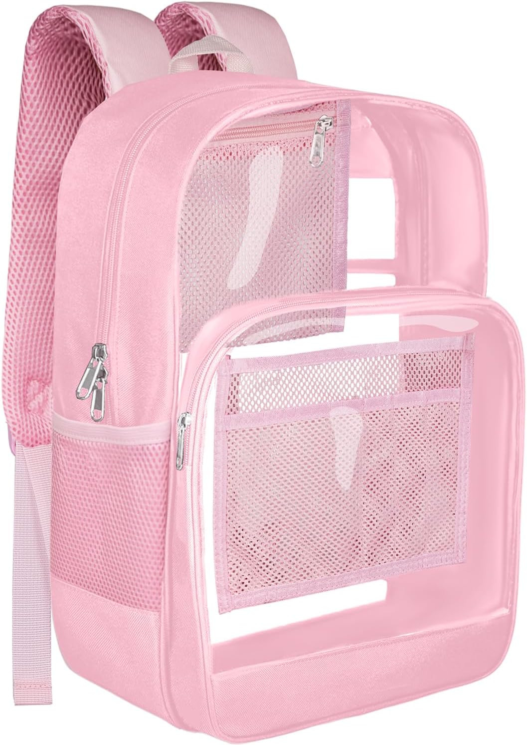 Brillarasymn Heavy Duty Clear Backpack, Sturdy Fabric Clear Bookbag for School,