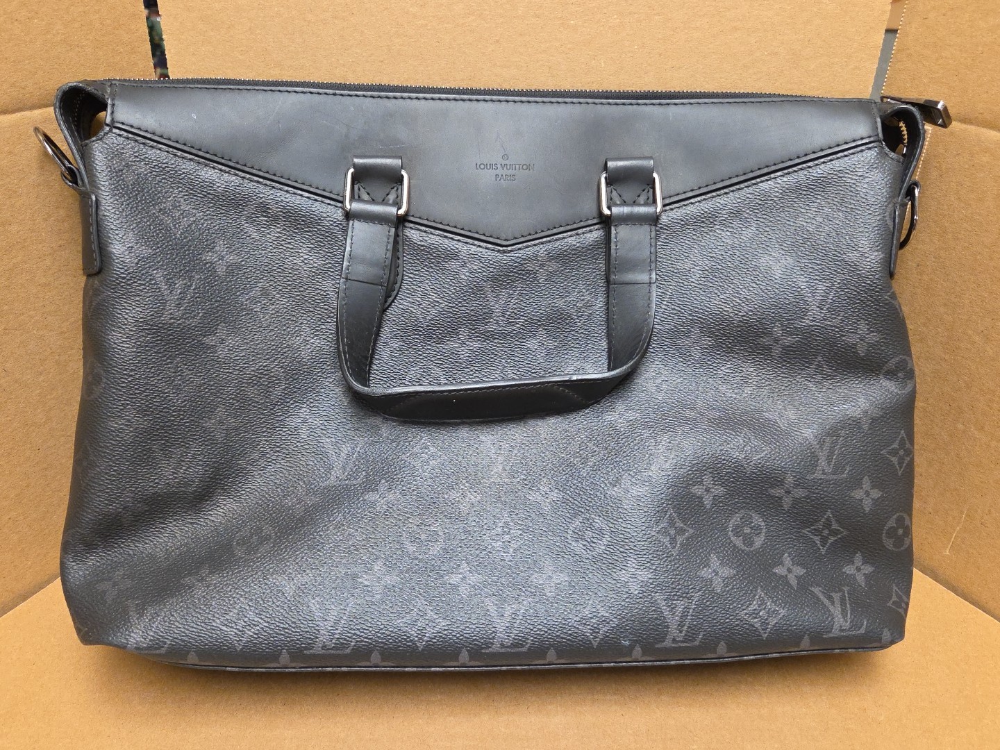 Louis Vuitton Monogram Eclipse Explorer Briefcase Black & Grey Monogram NO STRAP