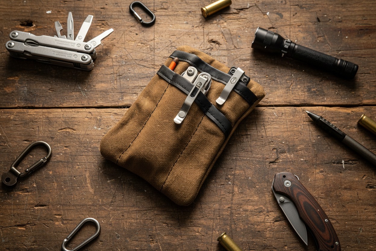 Waxed Canvas EDC Bundle, Notebook 3-Pack, Pen 6-Pack, EDC Pocket Organizer