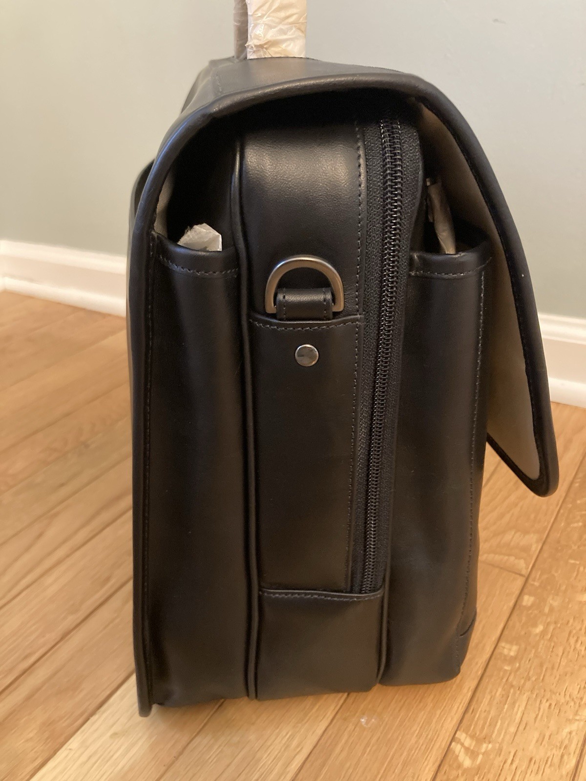 Hartmann Black Leather Briefcase Computer Bag Laptop Case NWT Free Shipping