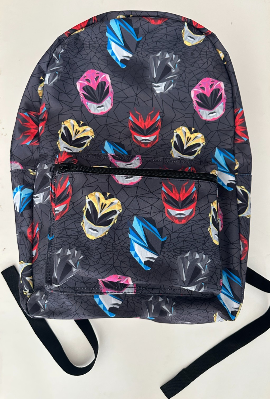 NEW Mighty Morphin Power Rangers Red Yellow Blue Pink Black Helmet Bag Backpack