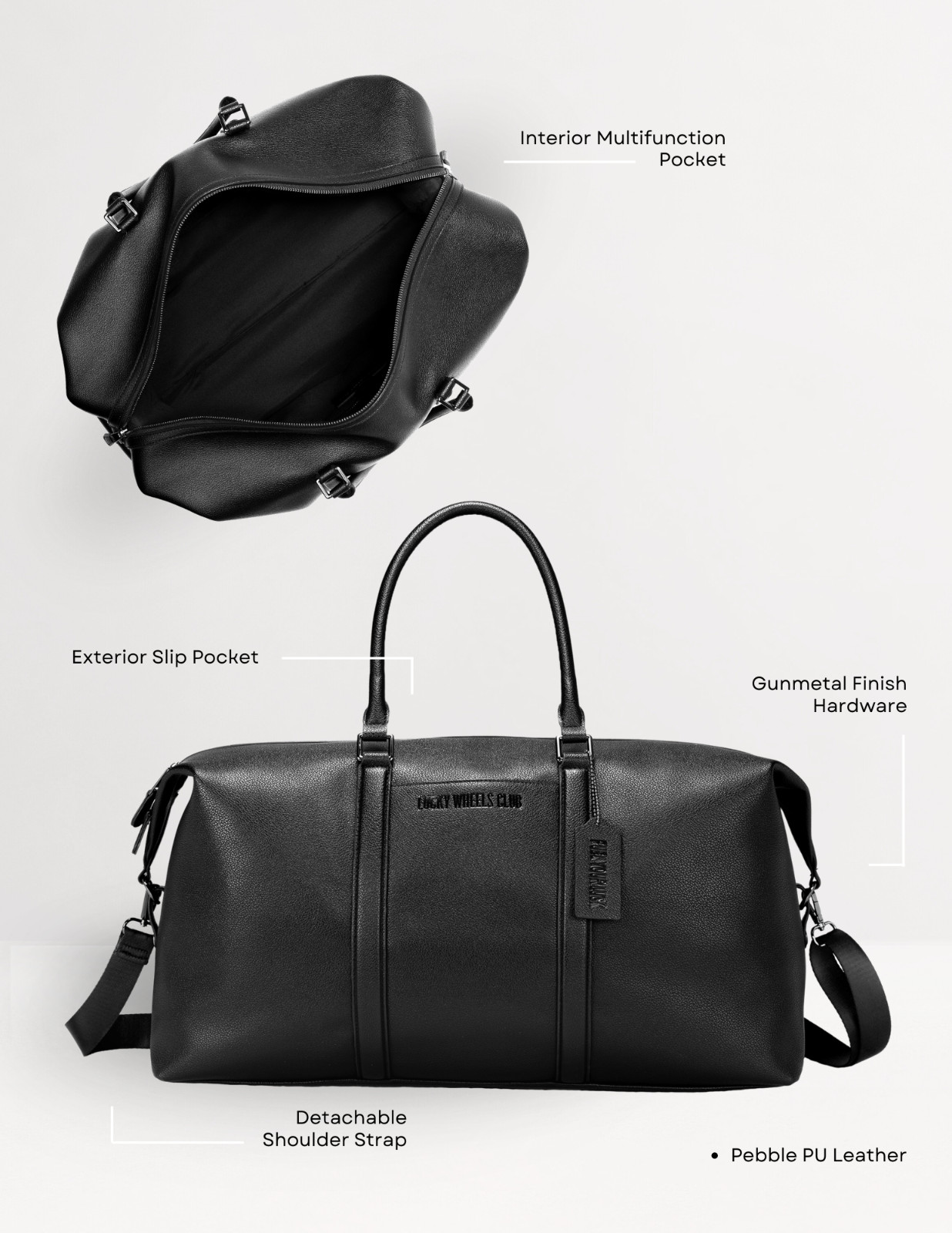 New Leather Weekender Bag & Leather Bifold Wallet Travel Duffle Carry On Large