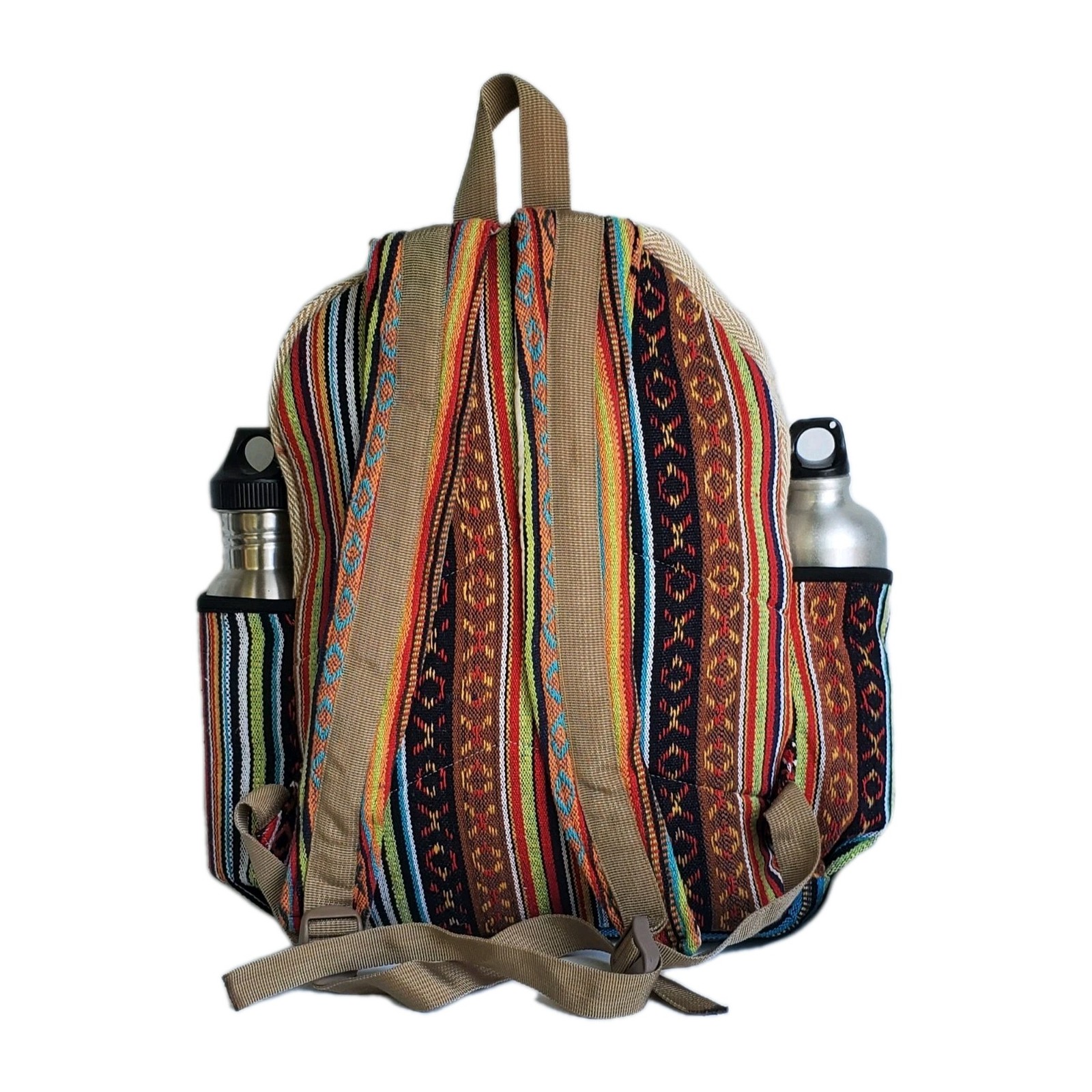 Large Embroidery Pure Hemp Backpack