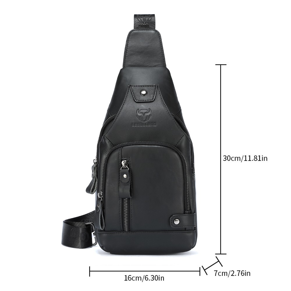 Men Chest bag Shoulder Bag Sling Backpack Crossbody Bag 100% Genuine Leather US