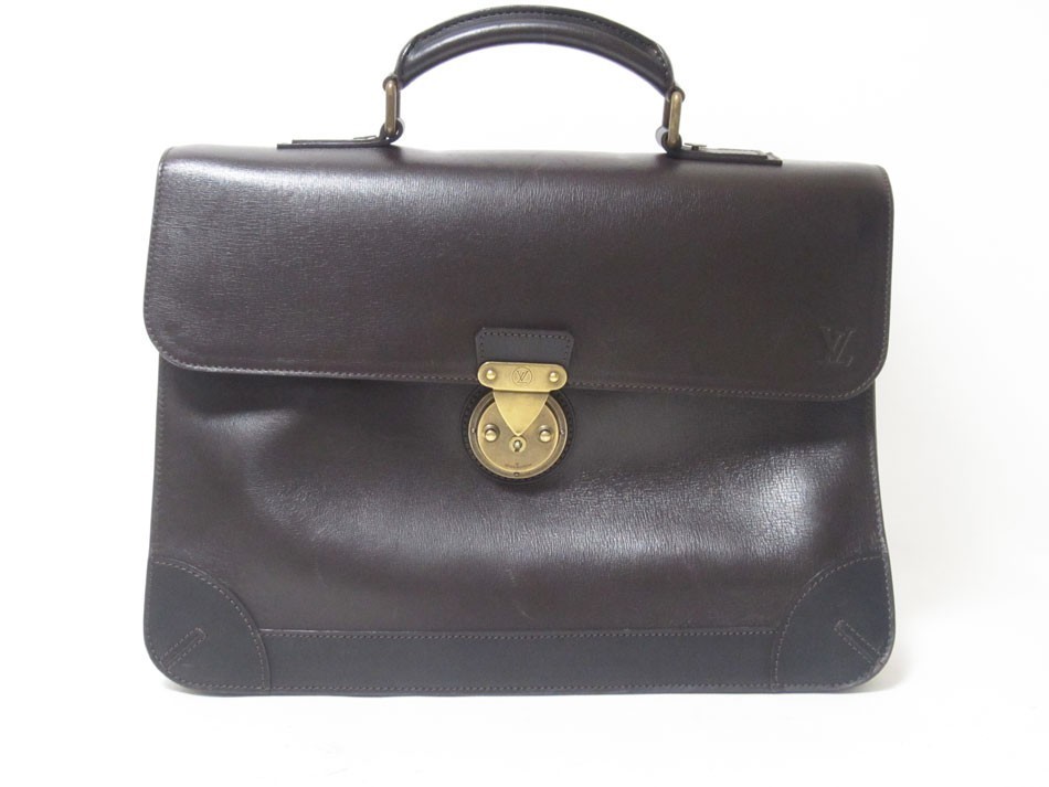 LOUIS VUITTON Briefcase: M95452 W40H30D10cm Dark Brown w/keys;01