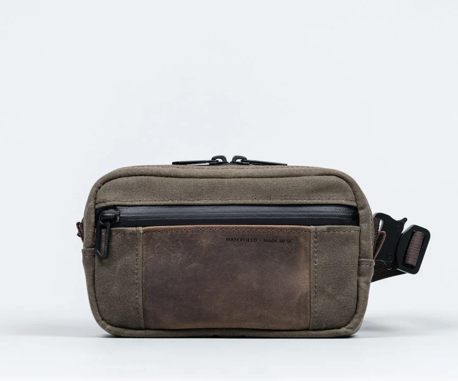 Waterfield Designs SHINJUKU SLING – Waxed Canvas Brown + Chocolate Leather