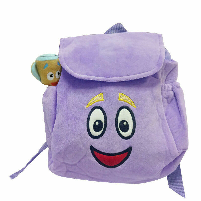 Nickelodeon Purple Dora The Explorer Mr. Face Plush 10″ Backpack Tote with Map