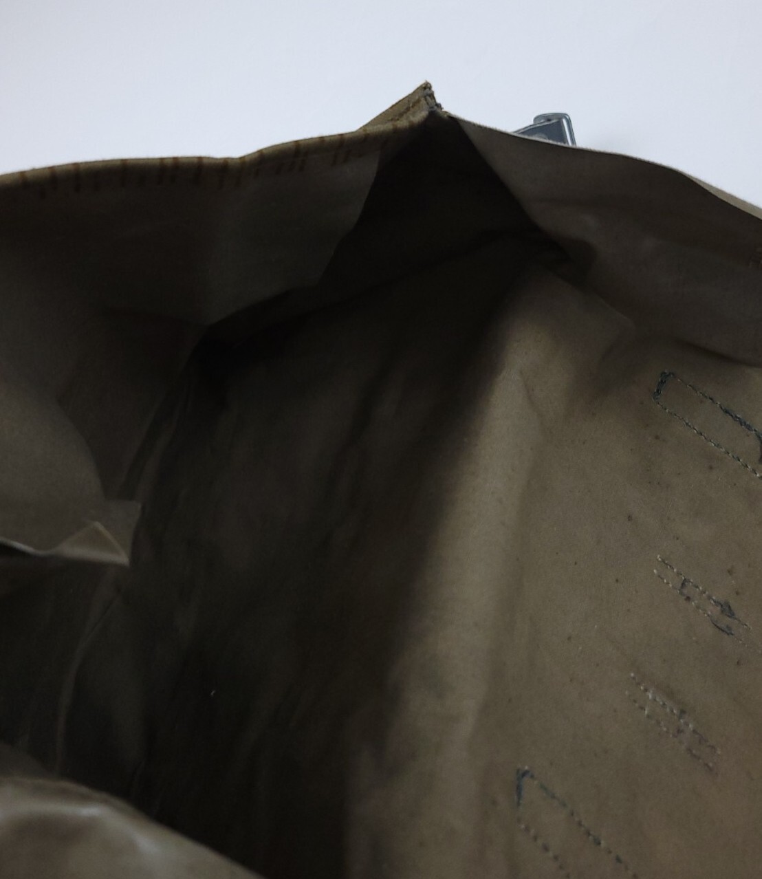 Vintage East German Cold War Rain Camo Heavy Hardware Bag W Pouch Rare Army Vtg
