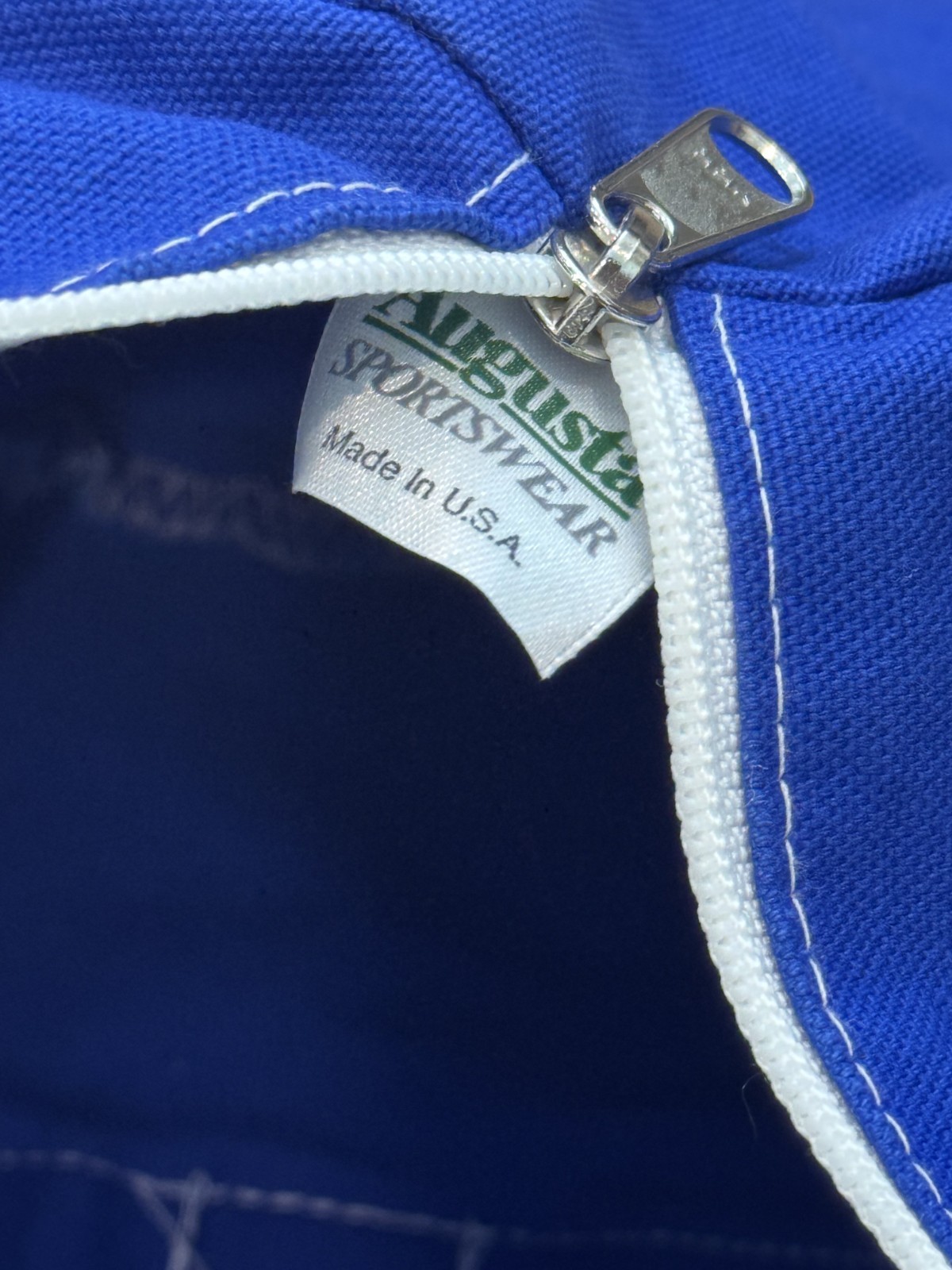Vintage New York Thruway Duffle Bag Gym Canvas Blue White Augusta Sportswear USA