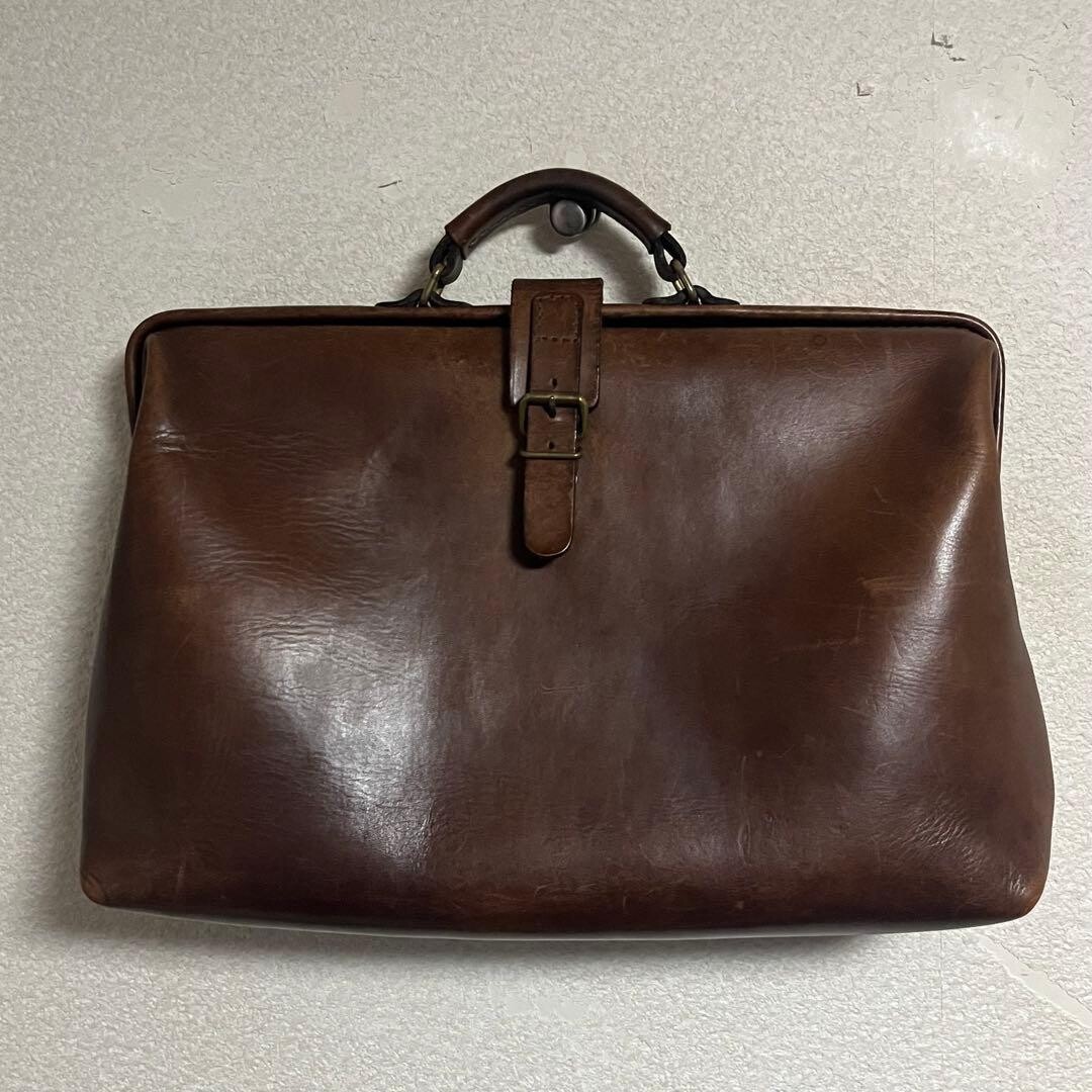 HERZ Leather Soft Dulles Bag 2WAY Brown Men’s Business Briefcase Shoulder Bag