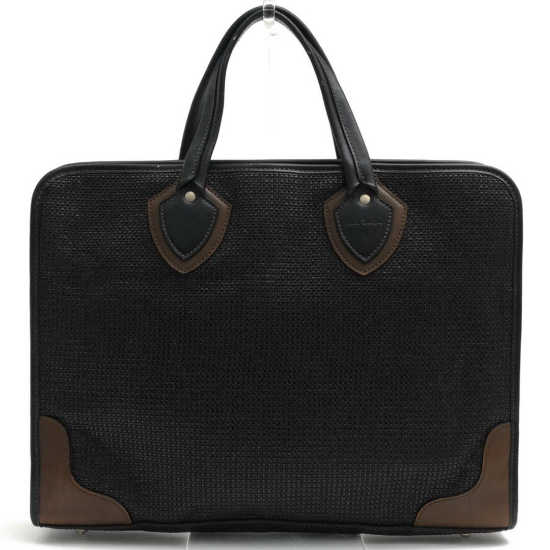 Paul Smith Leather Tote Bag Black Woven 41cm Business Handbag Used Men’s