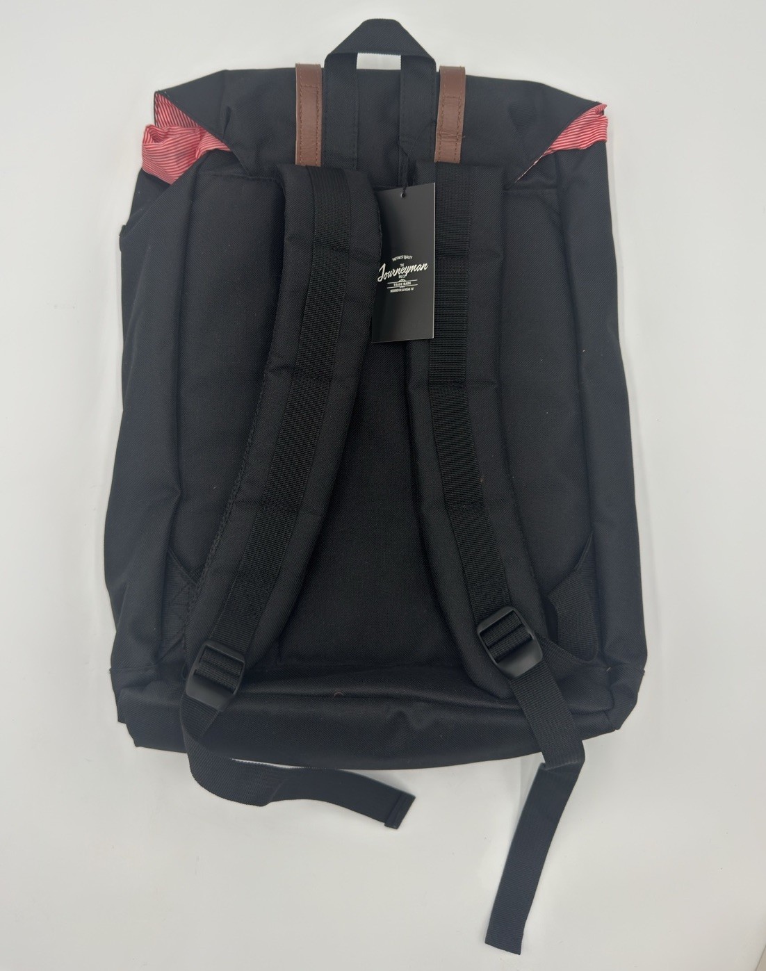 Journeyman Bag Co Backpack Black Brown Buckle Laptop Bag NWT