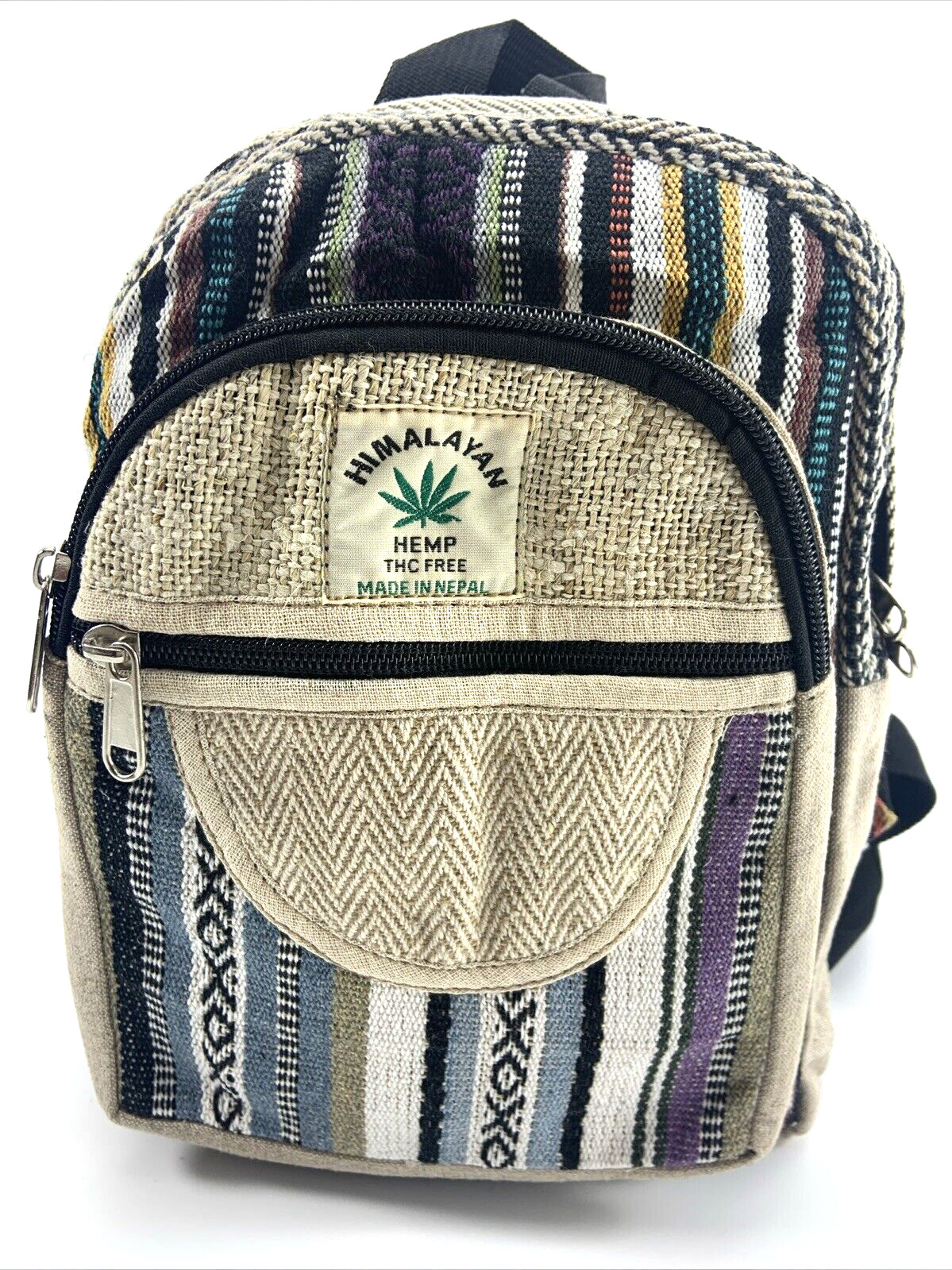 Himalayan Hemp THC Free Multi Color Mini Handmade Backpack NWT