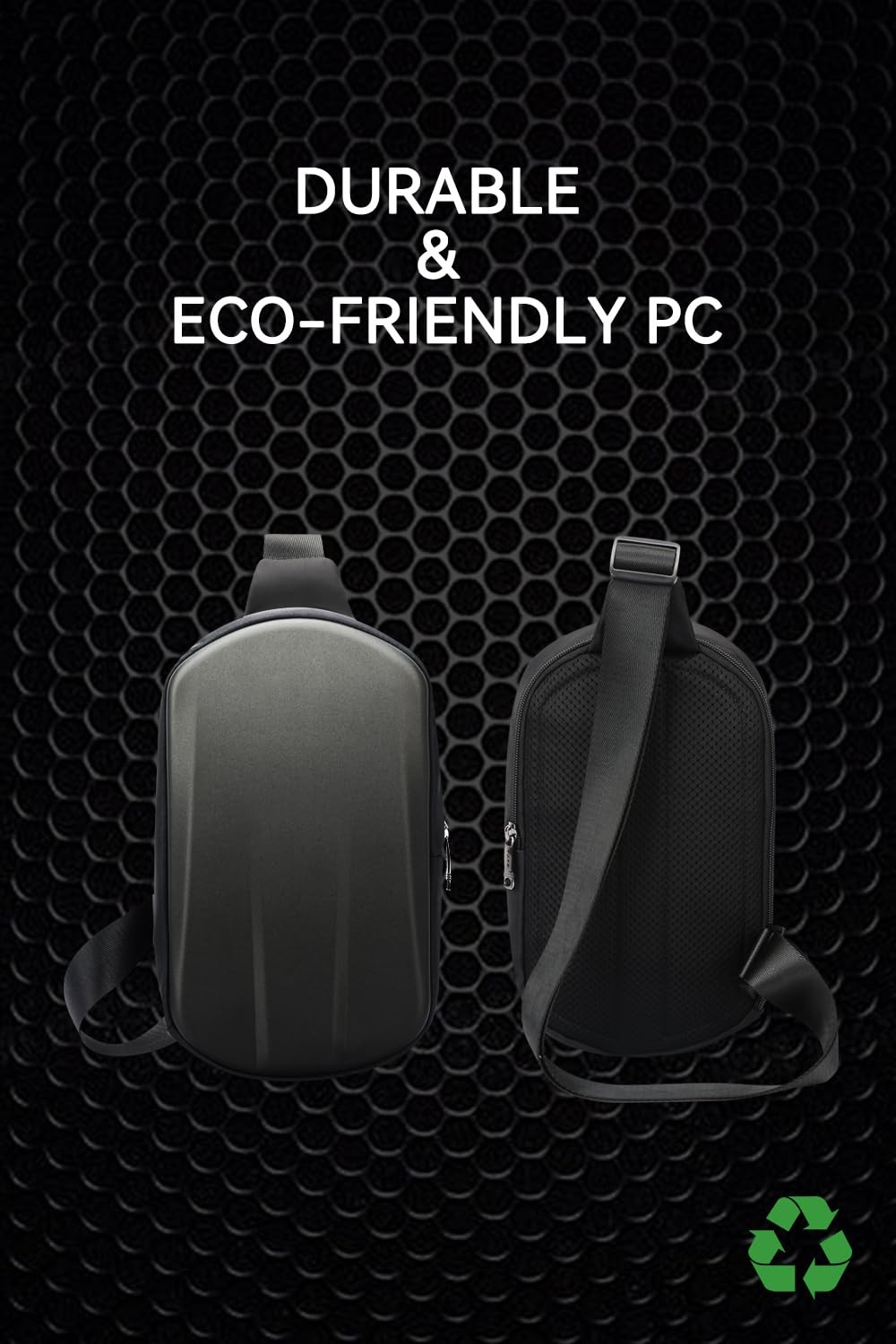 Hard Shell Crossbody Bag for Men Sling Shoulder Handbag