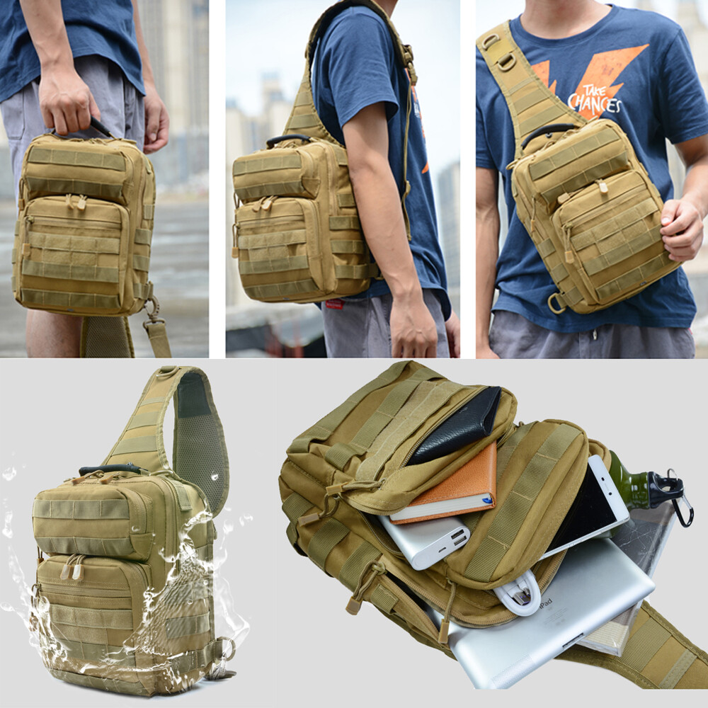 Tactical Bag Pack Military Rover Shoulder Sling Backpack Molle Assault Range Bag
