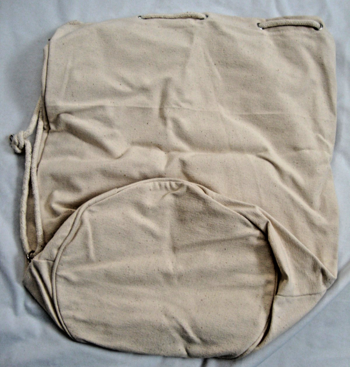 Khaki Canvas Drawstring 2 Backpacks Germany Vintage Souvenir Tourist Travel NEW