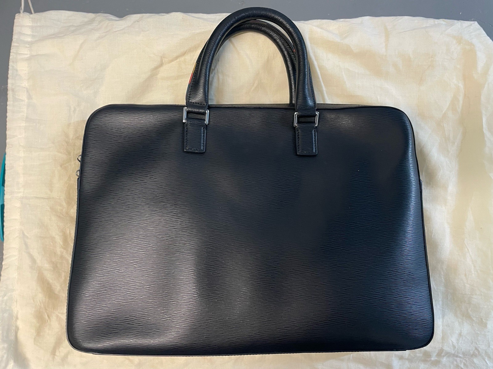 Paul Smith Leather Business Bag Brown Black Navy Stylish Briefcase