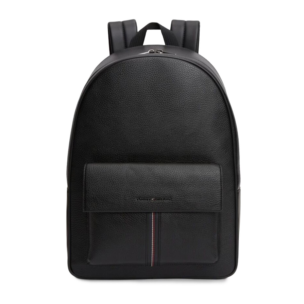 Tommy Hilfiger Men’s TH Central Backpack Black Faux Leather Backpack AM0AM14165