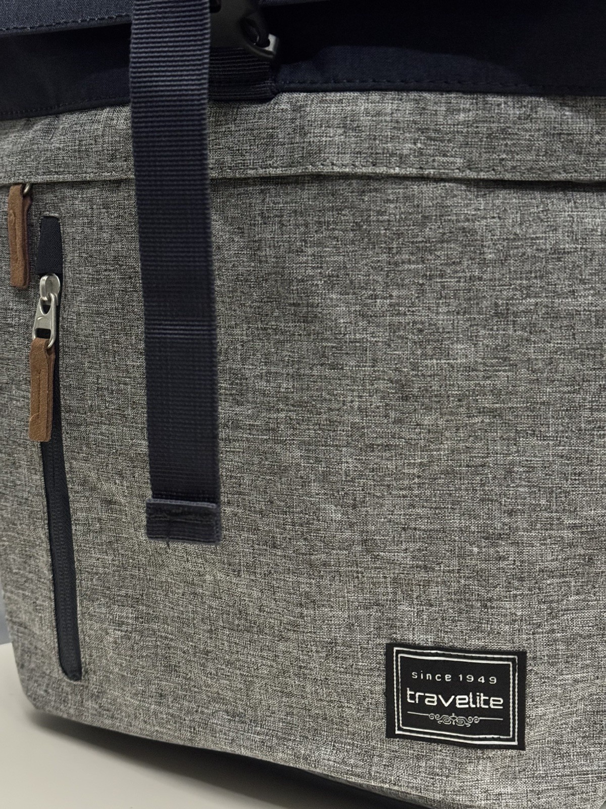 Travelite Basics Rollup Backpack with Laptop Sleeve Blue Gray New No Tag Unisex