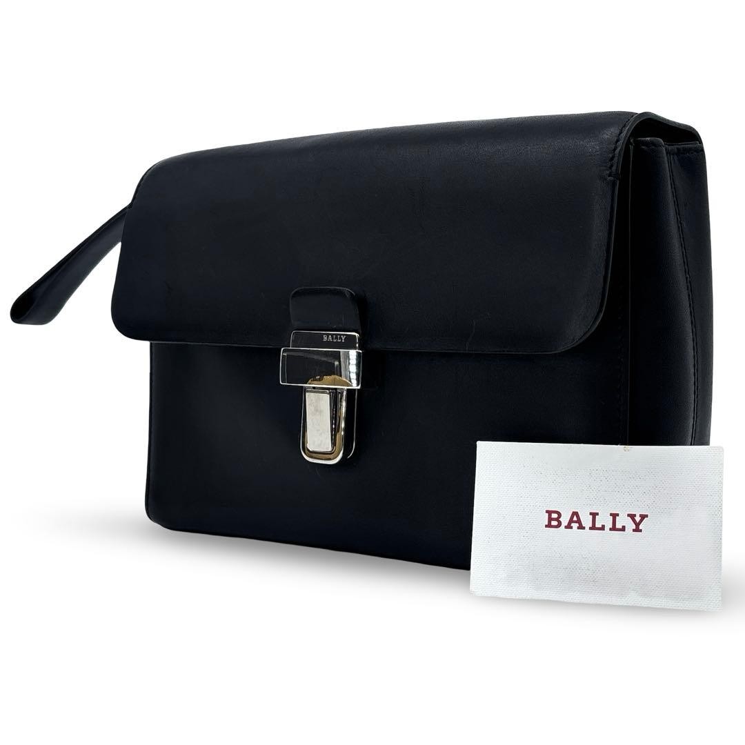 BALLY Designer calf leather Authentic clutch bag with black hardware 17×25cm
